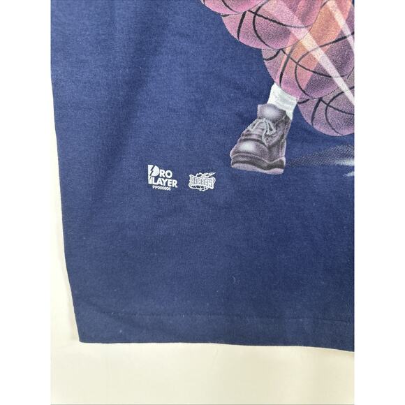 Vintage Pro Player Charles Barkley Rockets Shirt Navy Blue Size Large - Picture 7 of 16